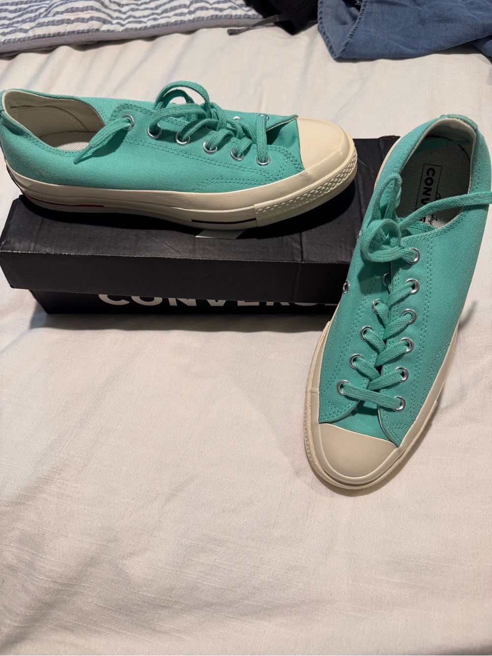 Converse Low-Top Canvas Sneakers in Aqua Teal